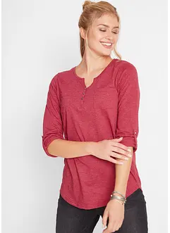 Katoenen henley shirt met knoopsluiting, bonprix