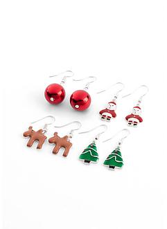 Oorbellen «Christmas» (4 paar), RAINBOW