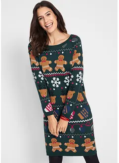 Gebreide jurk met kerstmotieven, bonprix