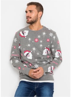Sweater met kerstprint, slim fit, RAINBOW