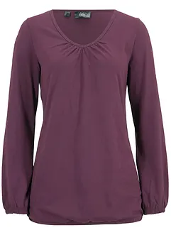 Katoenen longsleeve met elastiek van katoen, bonprix