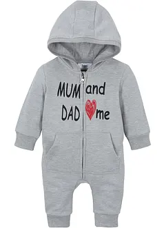 Baby sweat jumpsuit met capuchon, bonprix