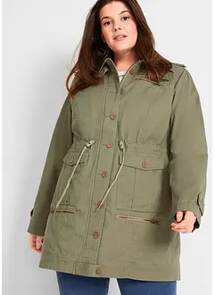 Katoenen parka in utility stijl, halflang, bonprix