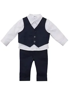 Baby gilet, overhemd en broek (3-dlg. set), bonprix