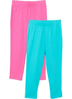 Meisjes 3/4 legging (set van 2) met biologisch katoenmix, bonprix