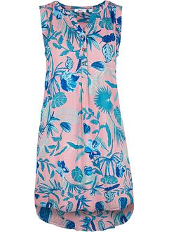 Knielange geweven crinkle jurk met knoopsluiting, bpc bonprix collection