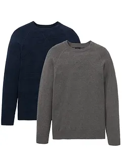 Gebreide trui van katoen (set van 2), bonprix