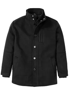 Winterjas met windvanger in wollen look, bonprix
