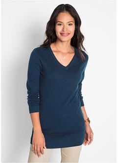 Lange basic trui met V-hals, bpc bonprix collection