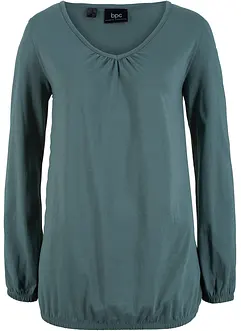 Katoenen longsleeve met elastiek van katoen, bonprix