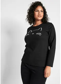 Longsleeve met poezenprint, bonprix