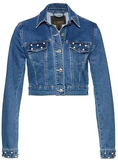 Denim bolero met parels, bonprix