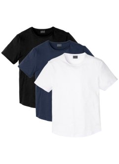 T-shirt met rolrandje (set van 3), slim fit, RAINBOW