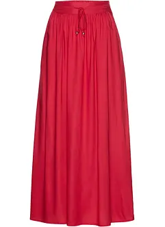 Viscose maxi rok met comfortband en strikkoordjes, bonprix