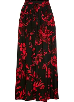 Viscose maxi rok met comfortband en strikkoordjes, bonprix