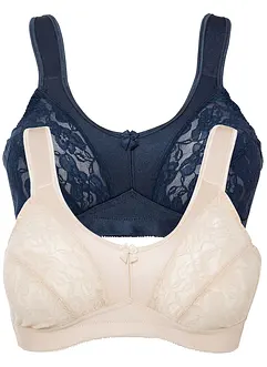 Steun bh zonder beugels met gewatteerde schouderbandjes (set van 2), bonprix