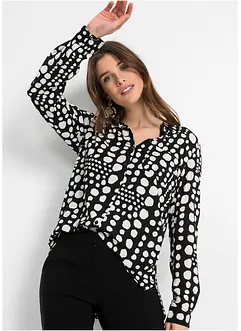 Gedessineerde, lange blouse van soepele viscose, bonprix