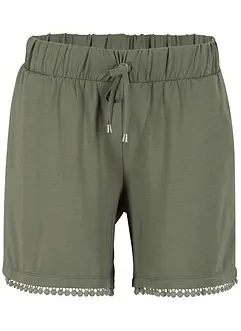Jersey short met comfortband en kant, bonprix