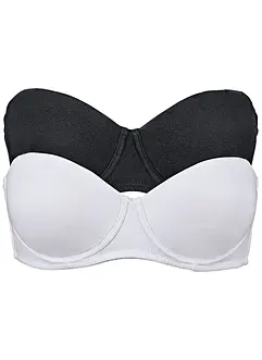 Strapless beugel bh (set van 2) met biologisch katoen, bonprix