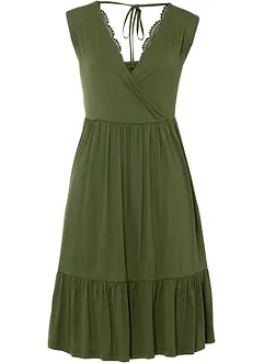 Jersey jurk met kant, bonprix