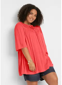 Lange crinkle tuniek, halflange mouw, bonprix