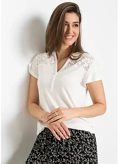 Henley shirt van een viscosemix, bonprix