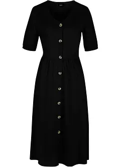 Katoenen midi jurk met knoopsluiting, bonprix