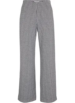 Stretch broek met pied-de-poule, wide leg, bonprix