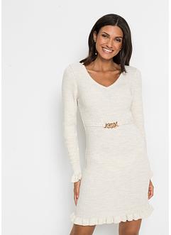 Gebreide jurk met ceintuur, BODYFLIRT boutique