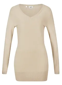 Lange basic trui met V-hals, bonprix