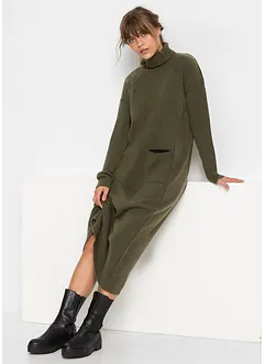 Gebreide jurk met een col, bonprix
