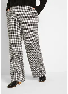 Stretch broek met pied-de-poule, wide leg, bonprix