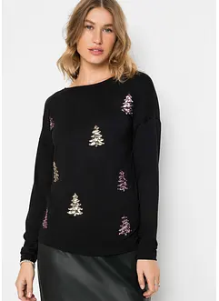 Oversized shirt met kerstmotief, bonprix