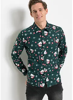 Overhemd met een kerstprint en lange mouwen, slim fit, bonprix