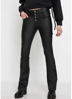 Imitatieleren flared broek, bonprix