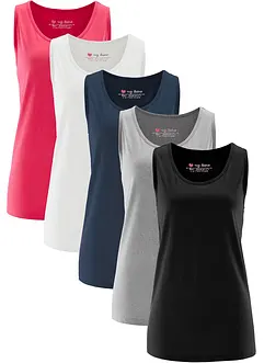 Katoenen longtop (set van 5), bonprix