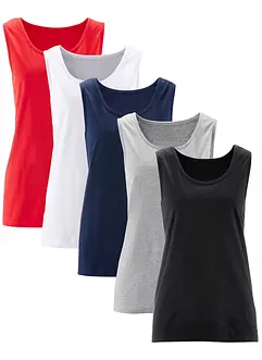 Katoenen longtop (set van 5), bonprix