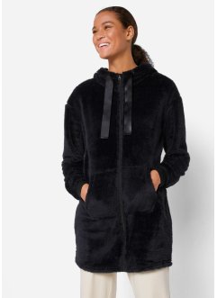 Lang fleece vest met capuchon en lange mouwen, bpc bonprix collection