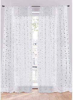 Transparant gordijn met glanzende print (1 stuk), bpc living bonprix collection