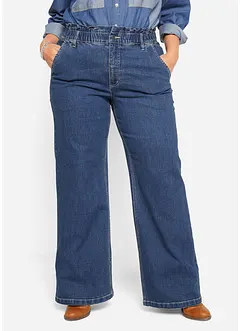 Wide leg paperbag jeans high waist, bonprix