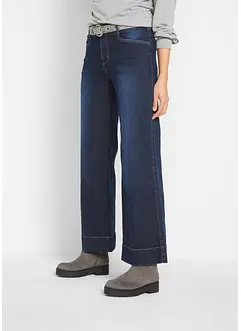 Wide leg stretch jeans, mid waist, bonprix