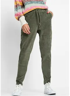 Broek in corduroy look met elastische band, bonprix