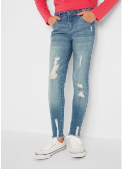 Meisjes skinny jeans met used effect, John Baner JEANSWEAR