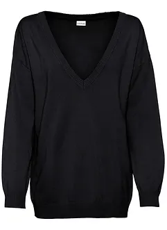 Oversized trui met V-hals, bonprix