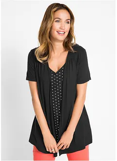 2-in-1 shirt met V-hals, korte mouw, bonprix