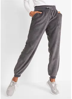 Fleece joggingbroek met boorden, bonprix