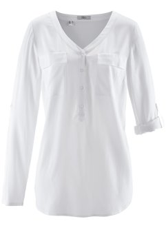Viscose blouse met V-hals, lange mouw, bpc bonprix collection