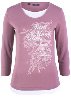 2-in-1 shirt van katoen, 3/4 mouw, bpc bonprix collection