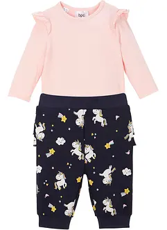 Baby rompertje met lange mouwen en sweatpants (2-dlg. set) van biologisch katoen, bonprix