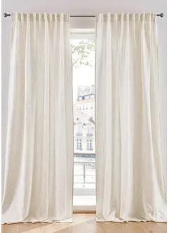 Katoenen gordijn met linnen (1 stuk), bonprix